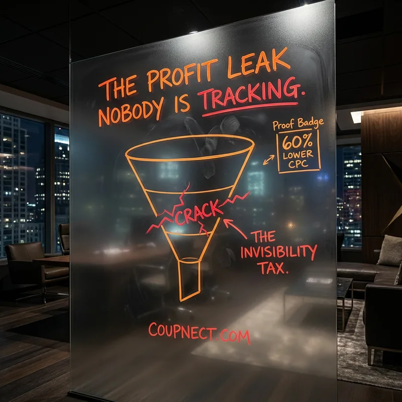 Whiteboard strategy static ad creative illustrating the profit leak in the funnel nobody is tracking